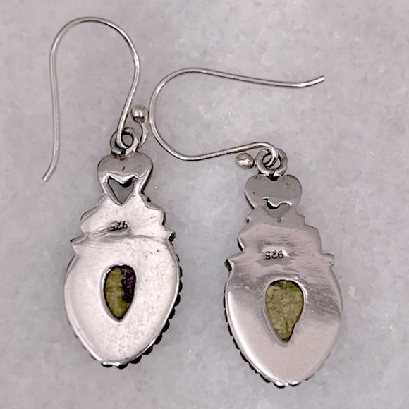 Tasmanian Stichtite Sterling Silver Drop Earring - Picture 8 of 10